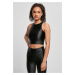 Women's Cropped Shiny Top Black