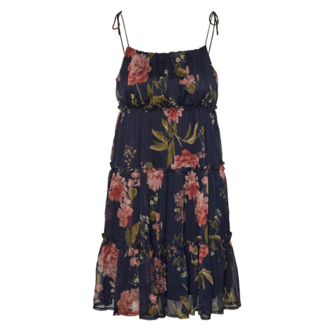 VERO MODA Letné šaty 'Briony'  svetlobéžová / tmavomodrá / tmavozelená / staroružová