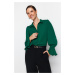 Trendyol Emerald Green Spanish Sleeve Woven Shirt