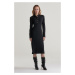 ŠATY GANT SLIM LS WOOL JERSEY DRESS BLACK