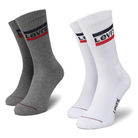 Levi's® Súprava 2 párov vysokých ponožiek unisex 37157-0151 Sivá Levi´s