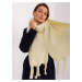 Light yellow smooth scarf with fringe