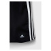 Detské krátke nohavice adidas Performance 3S SHO čierna farba, s nášivkou, nastaviteľný pás