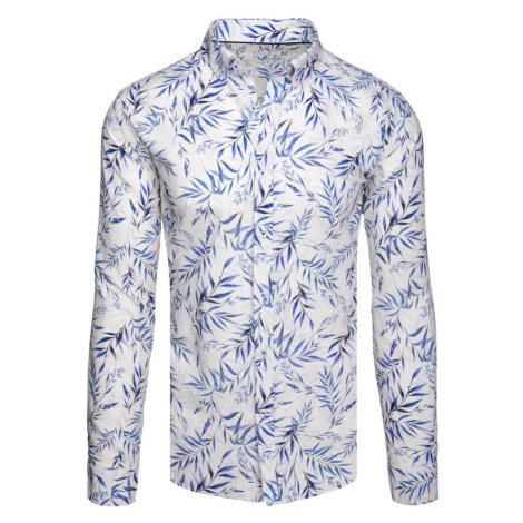 Košeľa pánska biela s listami Dstreet DX2640