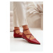 Women's Ballerinas With Pointed Toes And Intertwined Straps Burgundy Violra