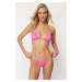 Trendyol Pink Tied Textured Brazilian Bikini Bottom