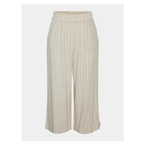 Pieces Culottes nohavice Vinsty 17124361 Béžová Wide Leg