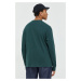 Bavlnené tričko s dlhým rukávom Abercrombie & Fitch zelená farba, jednofarebné