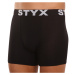 5PACK pánske boxerky Styx long športová guma čierné (5U960)