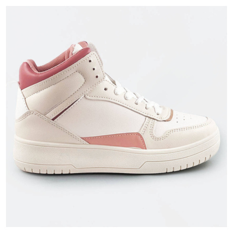 Béžovo-ružové členkové dámske tenisky sneakers (WH2122) Sweet Shoes