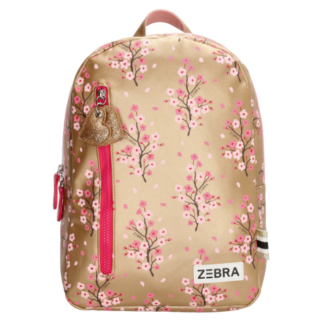 ZEBRA Flower dievčenský batoh s kvetinami - zlatá - 9L
