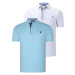 DUAL SET T8582 DEWBERRY MENS T-SHIRT-WHITE-CYAN