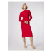 Simple Úpletové šaty SUD507-02 Červená Slim Fit
