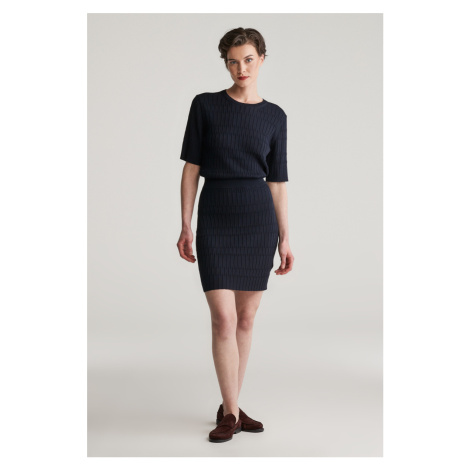 SUKŇA GANT TEXTURED KNITTED SKIRT EVENING BLUE