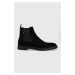 Semišové topánky chelsea BOSS Calev pánske, čierna farba, 50497739