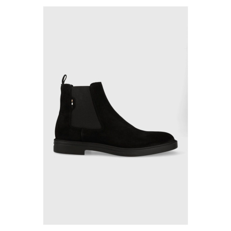 Semišové topánky chelsea BOSS Calev pánske, čierna farba, 50497739 Hugo Boss