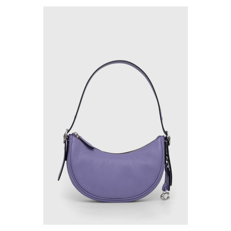 Kožená kabelka Coach Luna Shoulder Bag fialová farba