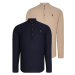 DOUBLE SET G783 DEWBERRY JUDGE COLLAR SHIRT-NAVY-BEIGE