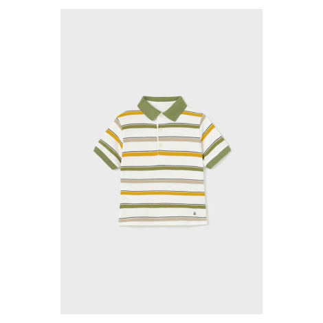 Detské polo tričko Mayoral zelená farba, vzorovaný
