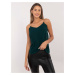 Tmavozelený elegantný top s retiazkami LK-TP-508592-1.99-dark green