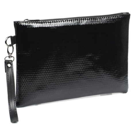 Capone Outfitters Capone Patent Leather Snake Patterned Paris Black Women's Clutch Bag