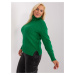 Green women's plus-size sweater with cuffs