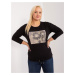 Black women's blouse plus size with 3/4 sleeves