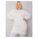 Women's cotton sweatshirt Ecru plus size