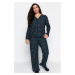 Trendyol Curve Green Plaid Shirt Collar Soft Touch Knitted Pajama Set