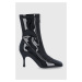 Členkové topánky Patrizia Pepe dámske, čierna farba, na vysokom podpätku