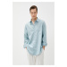 Koton Linen Blend Shirt Classic Collar Long Sleeve