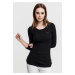 Women's T-shirt with long ribs and pockets black