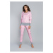 Women's pajamas Lama long sleeves, long pants - pink print