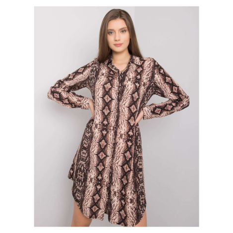 Brown dress with Venice RUE PARIS patterns