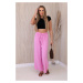 Wide-waisted trousers in light pink colour