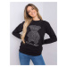 Women's black sweatshirt with app