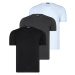 TRIPLE SET T8569 DEWBERRY BIKE COLLAR MENS T-SHIRT-BLACK-BLUE-ANTHRACITE