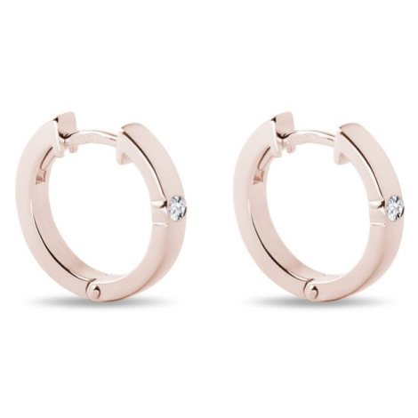 Zlaté kruhové náušnice s diamantom KLENOTA