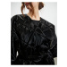 Čierna dámska prešívaná lesklá bunda so zaväzovaním Simpo Cloud