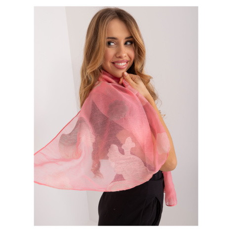 Women's coral scarf with print