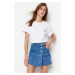 Trendyol Dark Blue Denim Shorts Skirt with Cargo Pocket