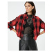 Koton Lumberjack Shirt with Crop Buttons Classic Collar Viscose