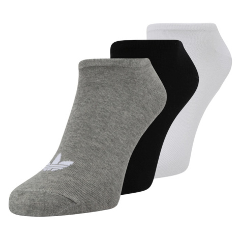 ADIDAS ORIGINALS Ponožky 'Trefoil Liner'  sivá melírovaná / čierna / biela