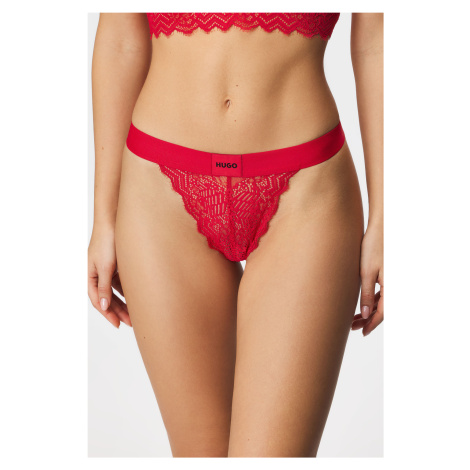 Tangá HUGO Lace Red čipkované Hugo Boss