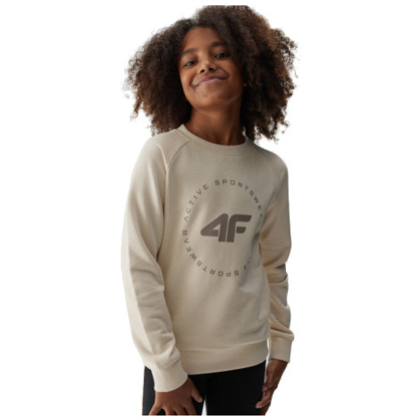 Dievčenská mikina 4F JUNIOR SWEATSHIRT-JAW23TSWSF637-12S-CREME