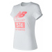 Dámske tričko NEW BALANCE W Essentials Tee White / Pink Bielo-ružová