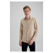 DEFACTO Slim Fit Slim Fit Cotton Long Sleeve Shirt