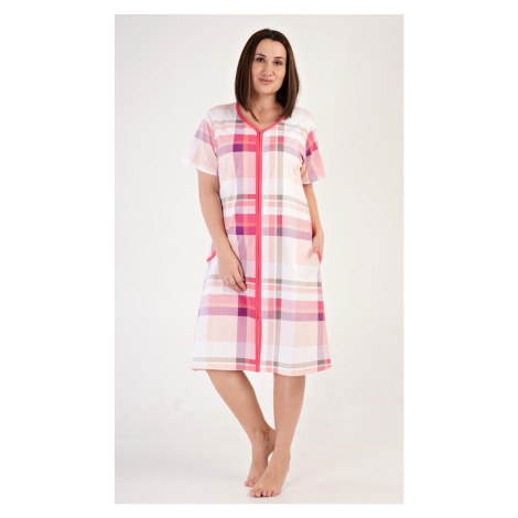 Dámske domáce šaty s trojštvrťovým rukávom Catherine lososová