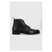 Kožené topánky AllSaints Harland pánske, čierna farba