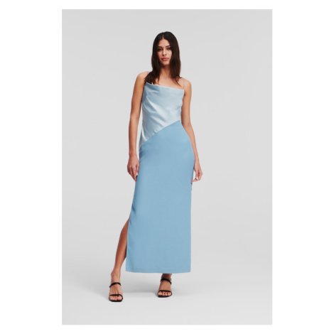 Šaty Karl Lagerfeld Karl Charm Satin Dress Cashmere Blue